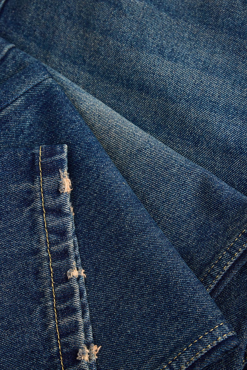 Straight Fit Knee Ripped Jeans